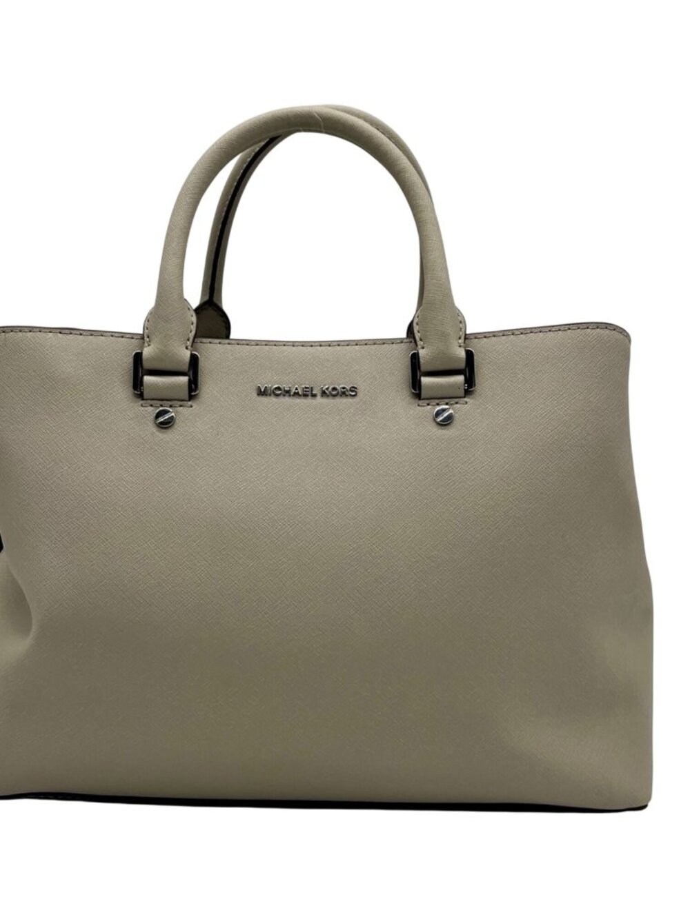 Michael Kors Gray Saffiano Leather Savannah Satchel Bag